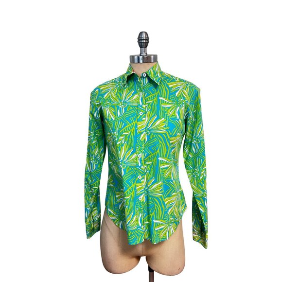 Lilly Pulitzer Daisy Darling print button down shirt Top size 4 - Picture 1 of 5